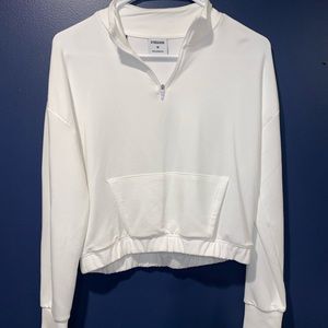Gymshark White Cropped Quarter Zip